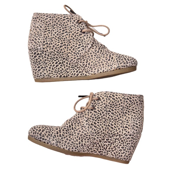 Mint 🔥 TOMS CHEETAH wedge ankle boots booties women’s size 6 - Picture 6 of 12